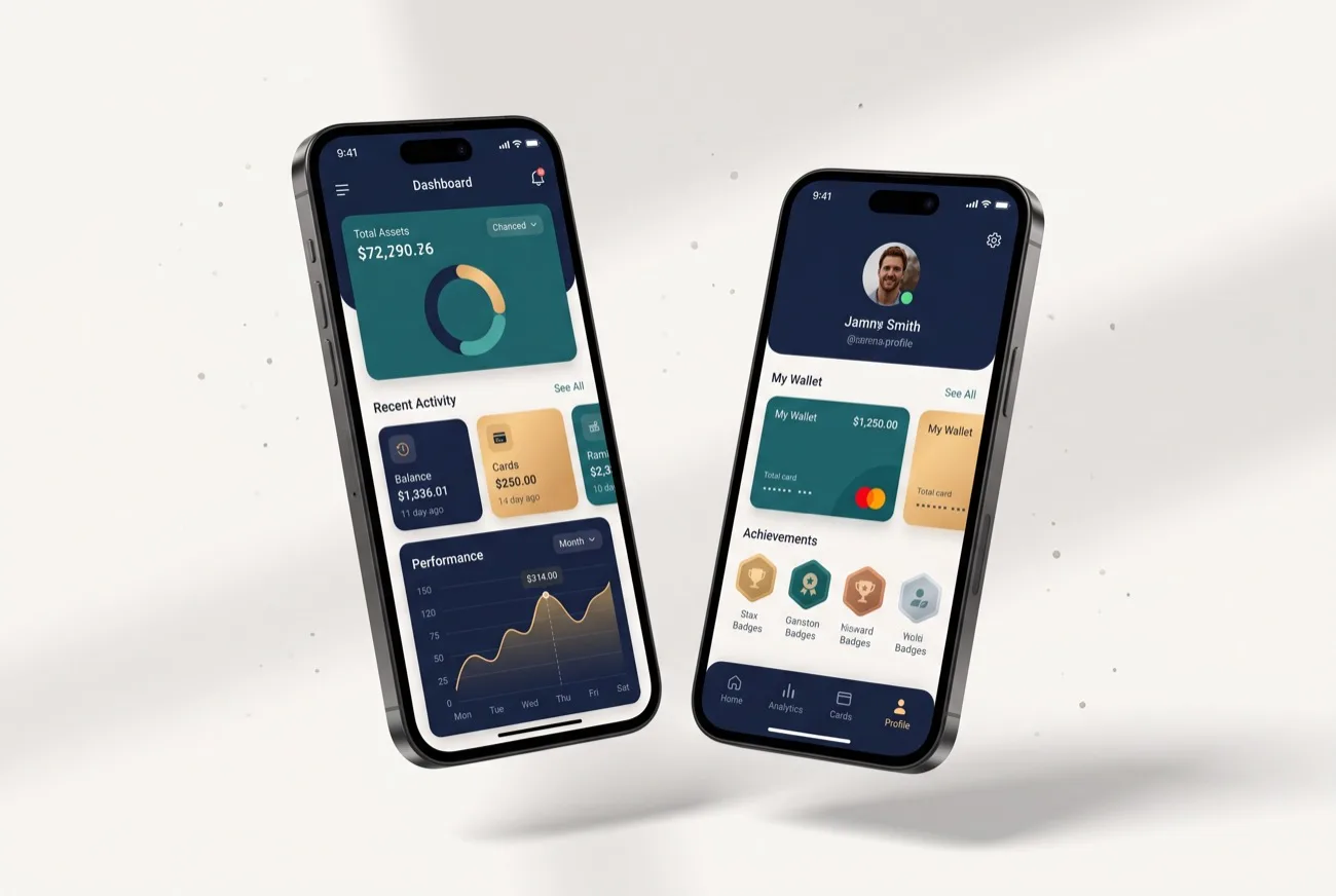 Mobile app UI design mockup