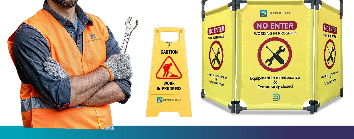 Dexperttech on safety vests and site signage