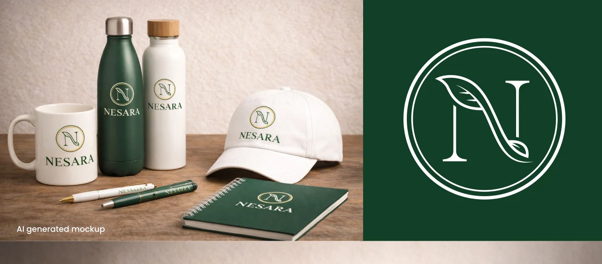 Nesara brand on merchandise and stationery