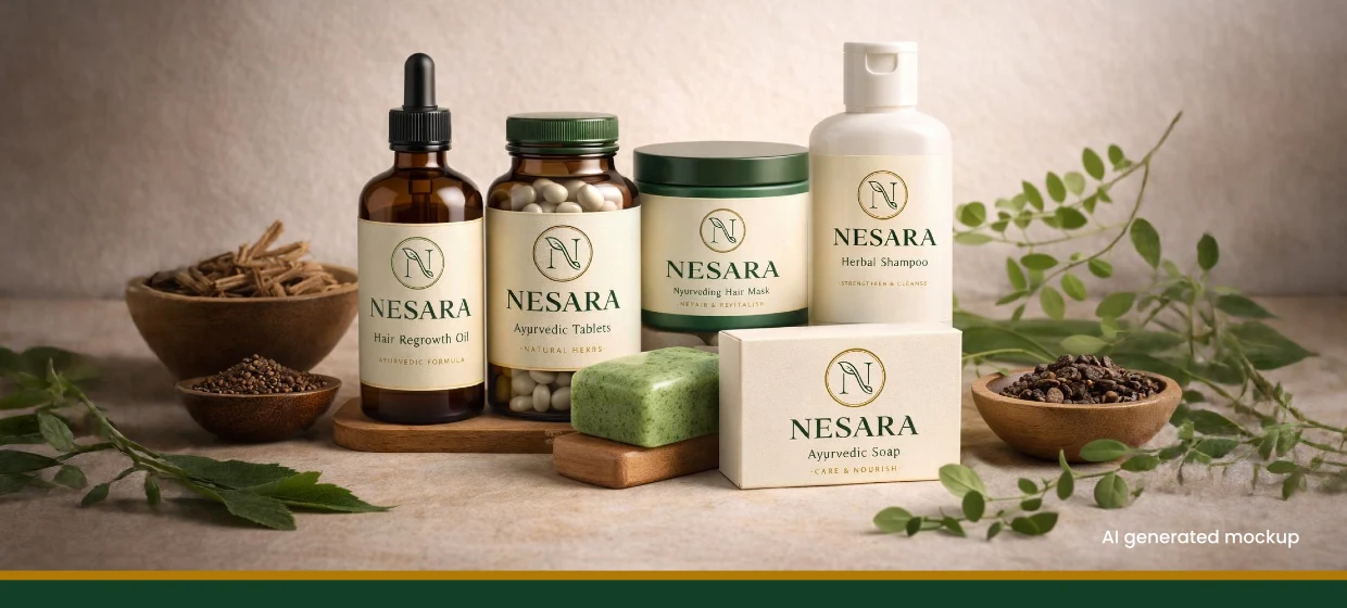 Nesara branded ayurvedic product line