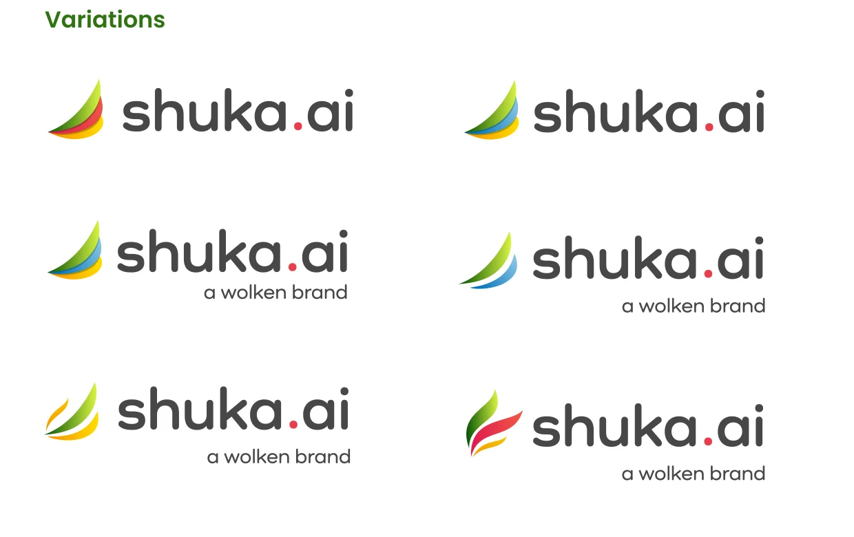 Shuka.ai logo variations