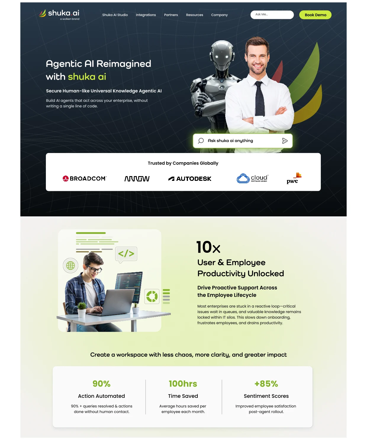Shuka.ai website homepage design