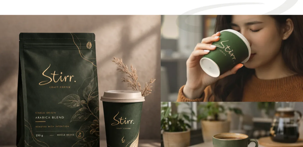 Stirr premium coffee brand identity