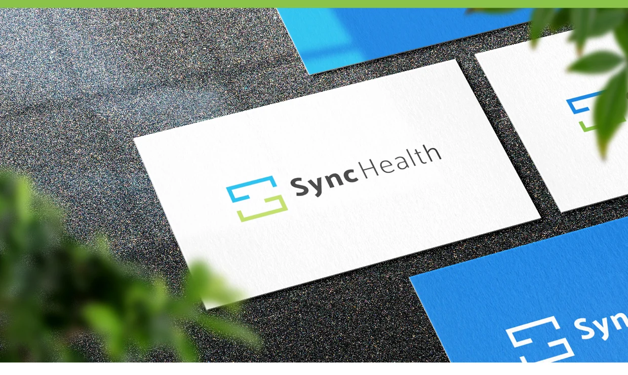 Sync Health business card mockup