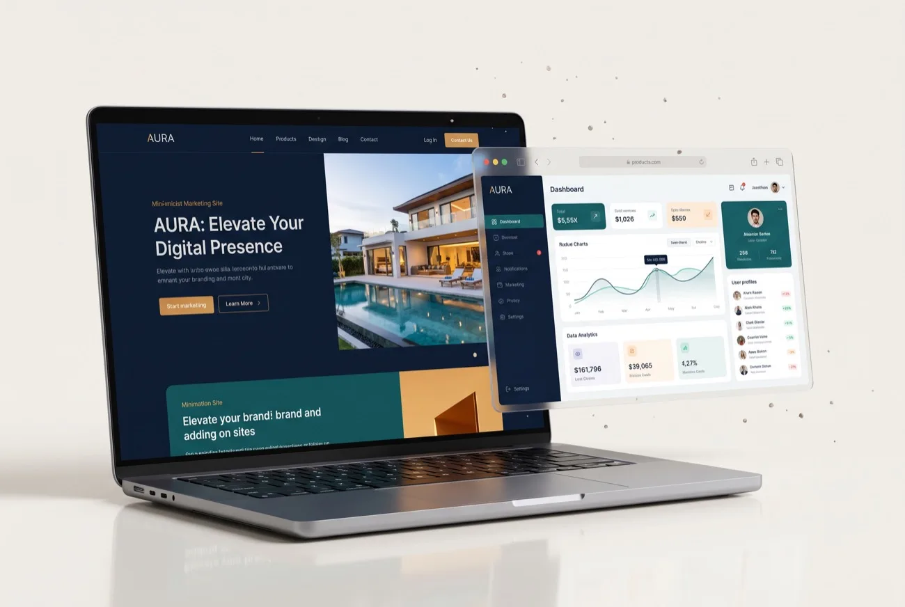 Website and web-app UI design mockup